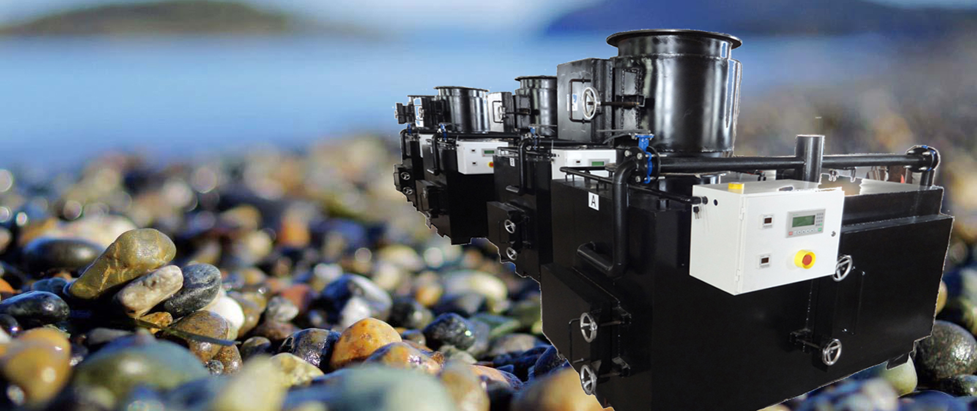 a group of black machines